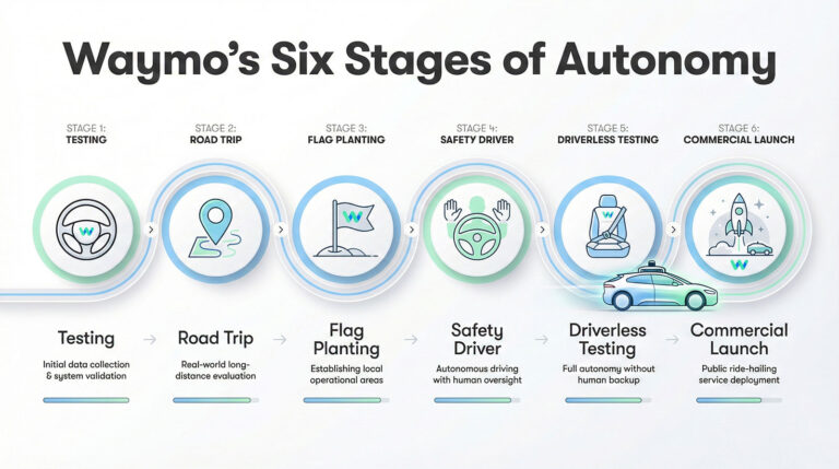 Waymo's Six Stages of Autonomy - The Road to Autonomy