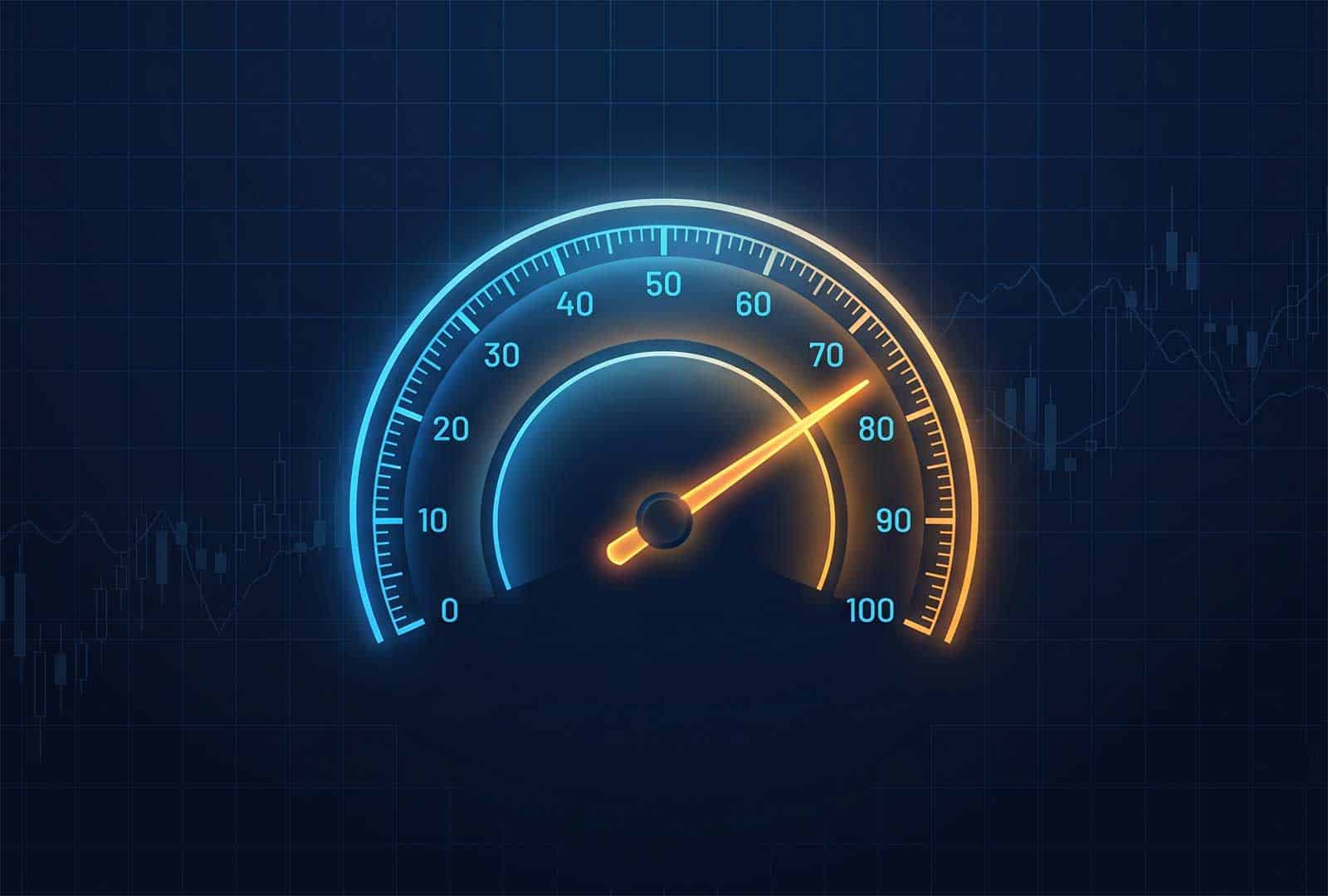 Digital speedometer gauge representing autonomous vehicle performance.